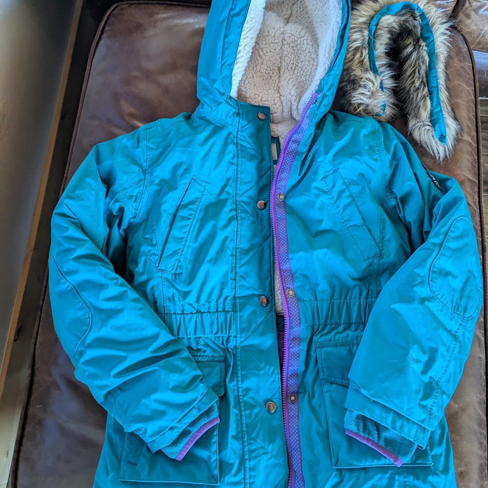 Kids Expedition Waterproof Winter Down Parka. Teal. 14.